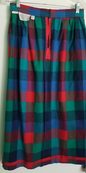 Vintage Pendleton plaid check bright wool skirt - Picture 6 of 6
